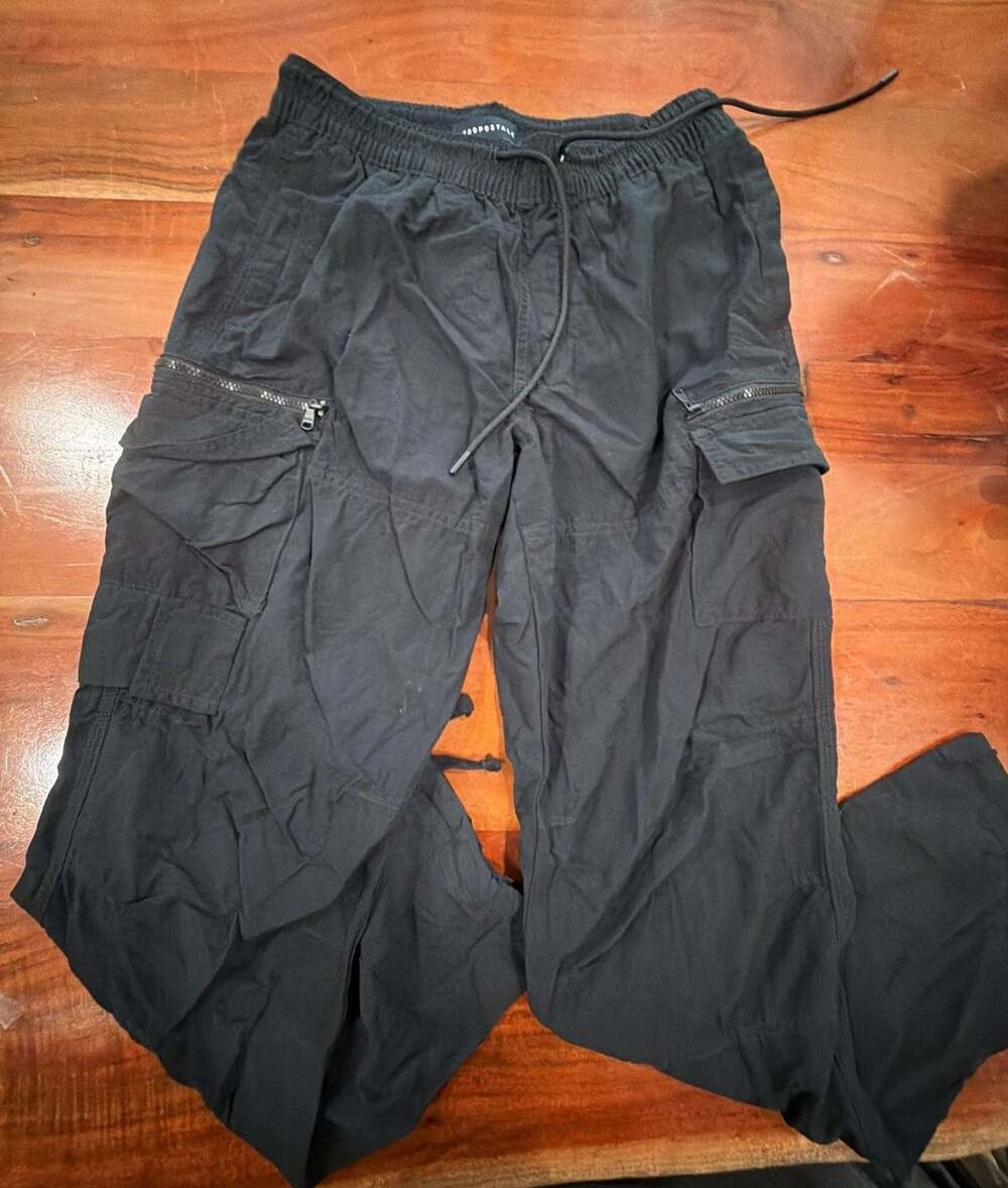 Aeropostale Active Utility Pants Size XS Black Cargo Joggers